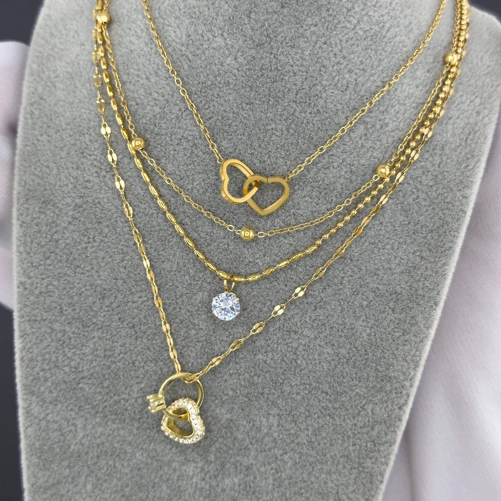 “Hearts” VERIŽICA, 18K Gold Plated Steel