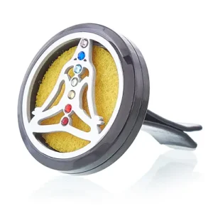 Avtomobilski aroma difuzor – kovinski obesek Joga / čakre, 30 mm